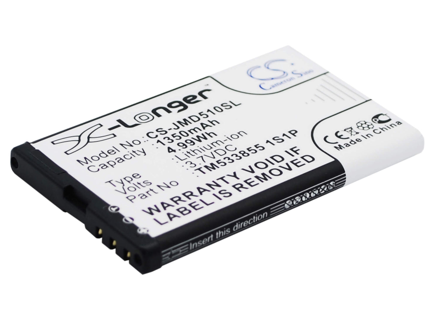 3.7V, 1350mAh, Li-ion Battery fits Jbl, Md-51w, Play Up, 4.995Wh