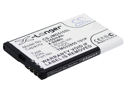 3.7V, 1350mAh, Li-ion Battery fits Jbl, Md-51w, Play Up, 4.995Wh