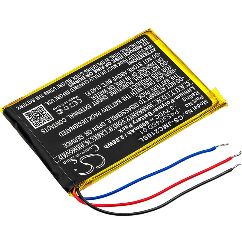 3.7V, 800mAh, Li-Polymer Battery fits Jbl, Clip 2 Special Edition, Clip Plus, 2.96Wh