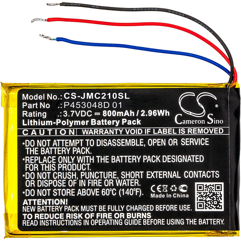 3.7V, 800mAh, Li-Polymer Battery fits Jbl, Clip 2 Special Edition, Clip Plus, 2.96Wh