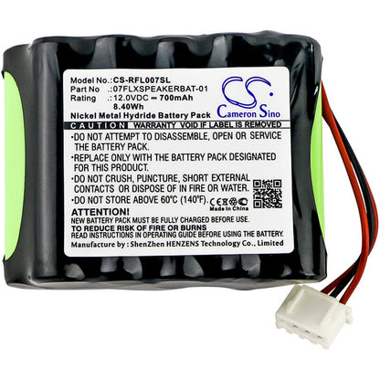 12.0V, 700mAh, Ni-MH Battery fits Revolabs, Flx, 8.4Wh