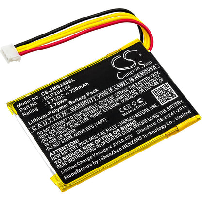 3.7V, 730mAh, Li-Polymer Battery fits Jbl, Go 2, Go 2h, 2.701Wh