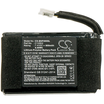 7.4V, 900mAh, Li-Polymer Battery fits Bang & Olufsen, Beoplay P2, 6.66Wh