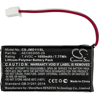 CS-JMD111SL, Speaker 7.4V, 1050mAh, Li-Polymer Battery fits Jbl, Flip, Flip 1, 7.77Wh