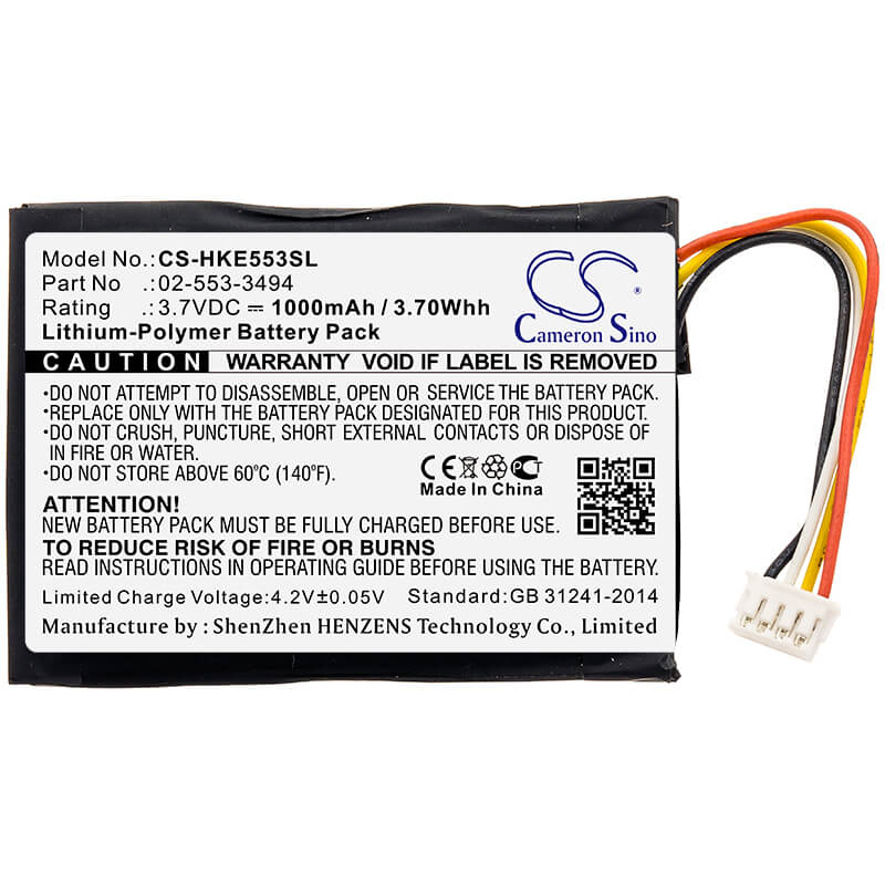 3.7V, 1000mAh, Li-Polymer Battery fits Harman/kardon, Hkneobrnbsg, Neo, 3.7Wh