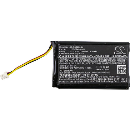 3.7V, 1100mAh, Li-ion Battery fits Polycom, Pwm-10t, Qdx-6000, 4.07Wh