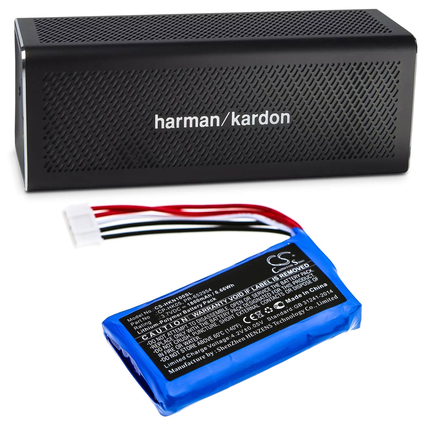 3.7V, 1800mAh, Li-Polymer Battery fits Harman/kardon, One, 6.66Wh