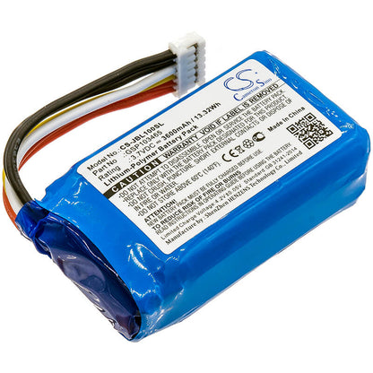 3.7V, 3600mAh, Li-Polymer Battery fits Jbl, Link 10, 13.32Wh
