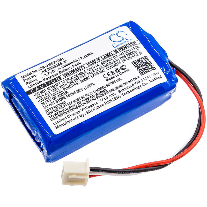 3.7V, 2000mAh, Li-Polymer Battery fits Jbl, Flip 2 (2013), Flip Ii (2013), 7.4Wh