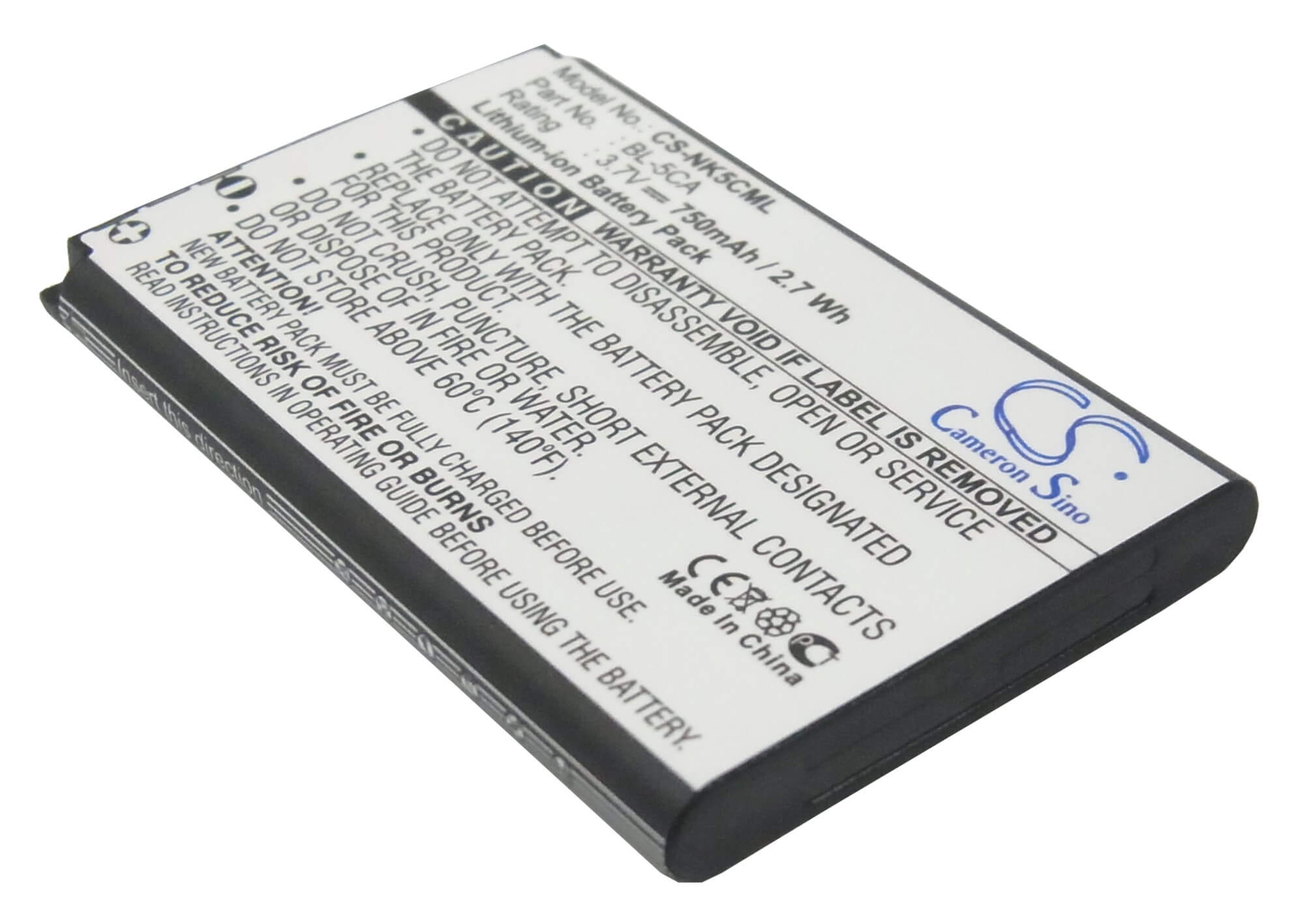 Speaker 3.7V, 750mAh, Li-ion Battery fits Wintec, Wbt-202, 2.775Wh