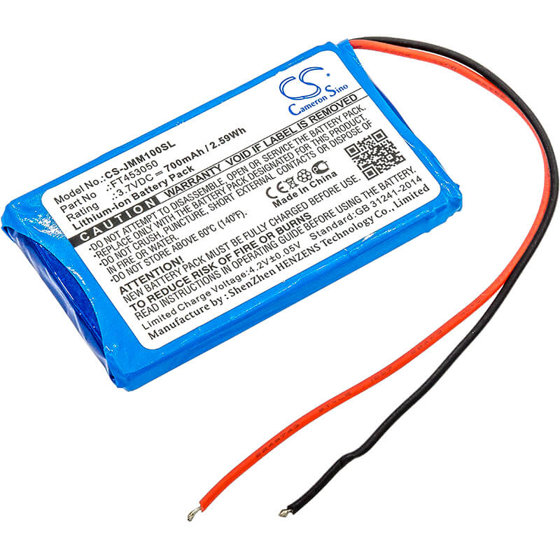 3.7V, 700mAh, Li-ion Battery fits Jbl, Clip+, Micro, 2.59Wh