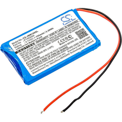 3.7V, 700mAh, Li-ion Battery fits Jbl, Clip+, Micro, 2.59Wh