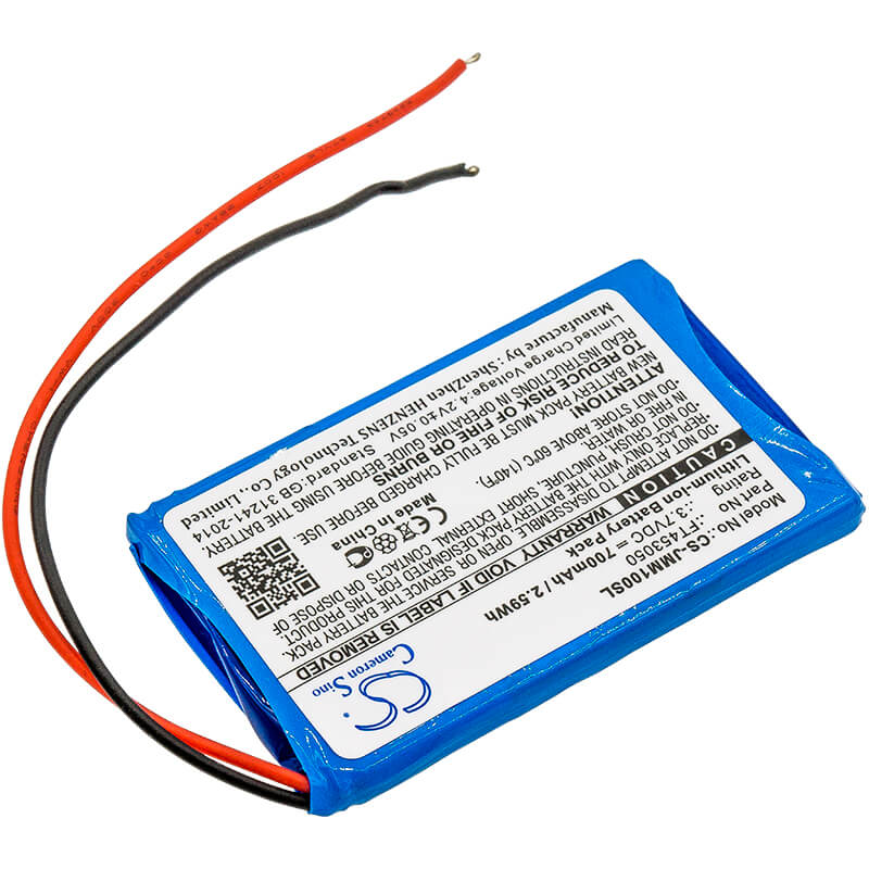 3.7V, 700mAh, Li-ion Battery fits Jbl, Clip+, Micro, 2.59Wh