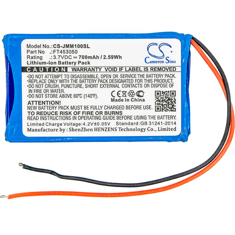 3.7V, 700mAh, Li-ion Battery fits Jbl, Clip+, Micro, 2.59Wh