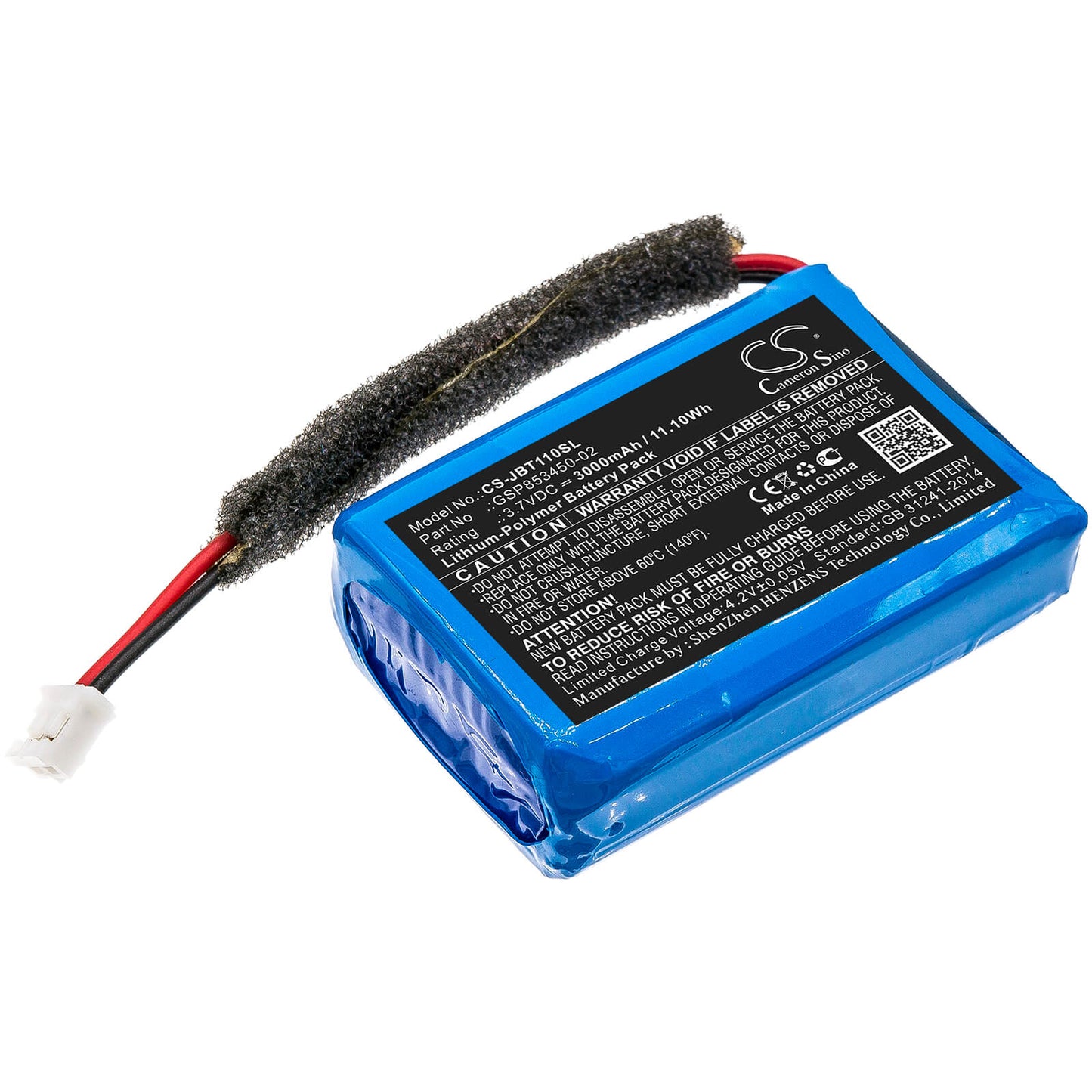 3.7V, 3000mAh, Li-Polymer Battery fits Jbl, Turbo, 11.1Wh