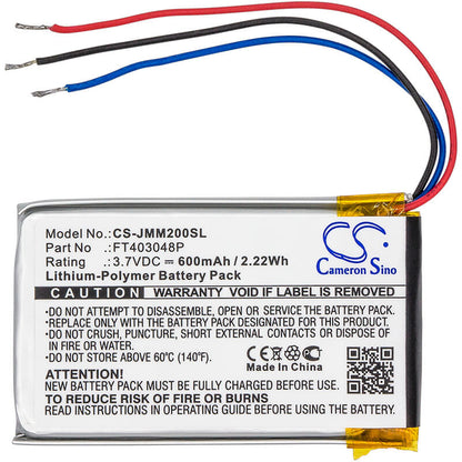 3.7V, 600mAh, Li-Polymer Battery fits Jbl, Clip, Clip+, 2.22Wh