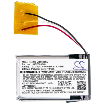 3.7V, 1000mAh, Li-Polymer Battery fits Jbl, 6132a-jbltrip, Trip, 3.7Wh