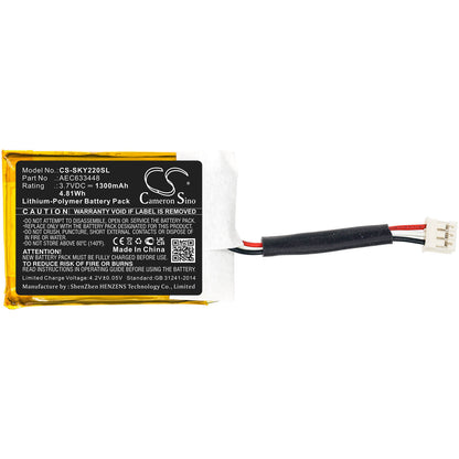 3.7V, 1300mAh, Li-Polymer Battery fits Skullcandy, Ambush, Y22-sk2013008, 4.81Wh