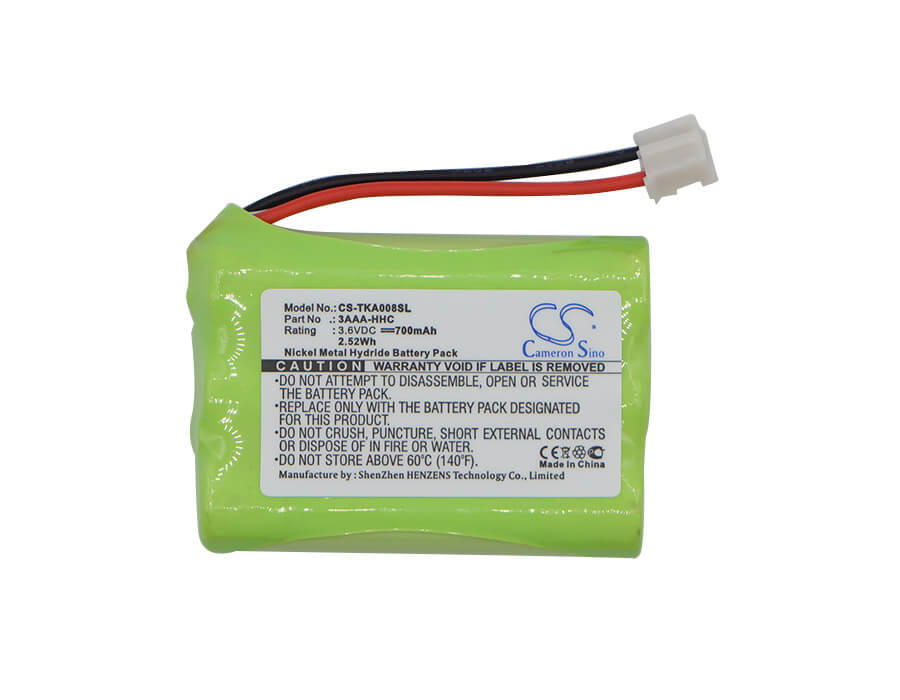 3.6V, 700mAh, Ni-MH Battery fits Tdk, A08, Life On Record A08, 2.52Wh