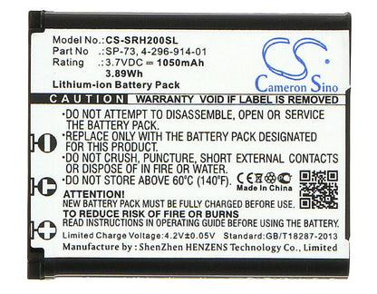 Speaker 3.7V, 1050mAh, Li-ion Battery fits Sony, Mdr-1000x, Mdr-100abn, 3.885Wh