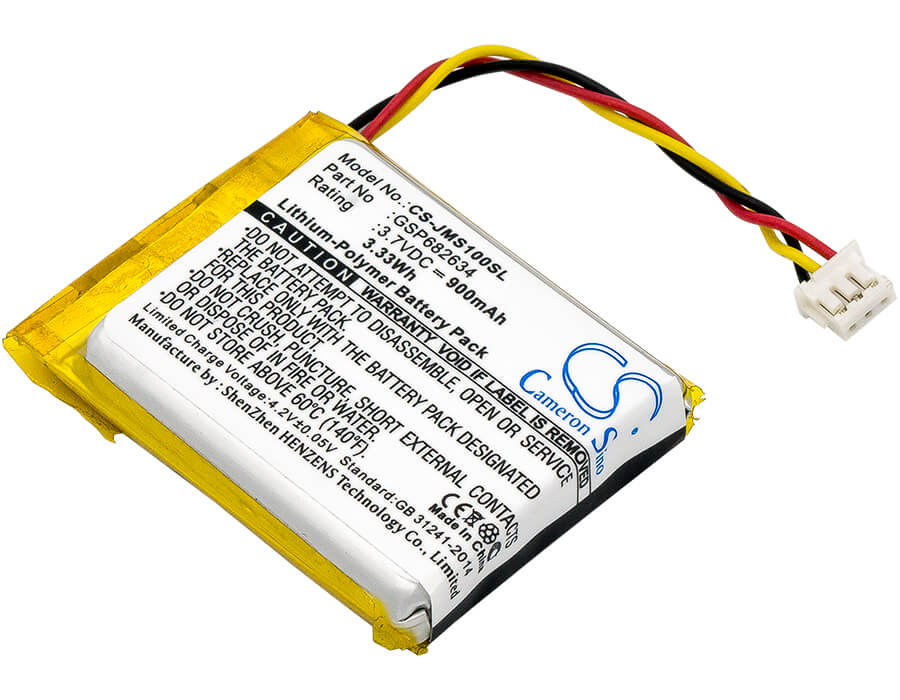 3.7V, 900mAh, Li-Polymer Battery fits Jbl, Go Smart, 3.33Wh