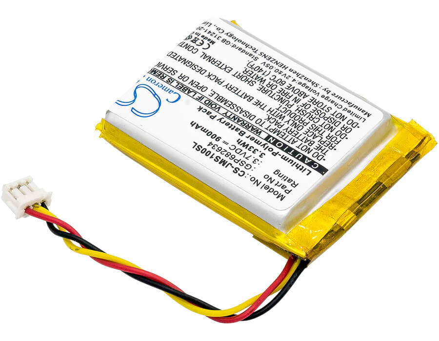 3.7V, 900mAh, Li-Polymer Battery fits Jbl, Go Smart, 3.33Wh