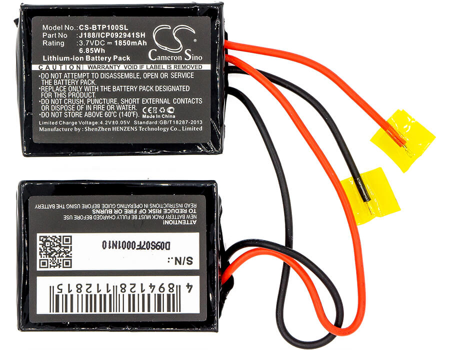 3.7V, 1850mAh, Li-ion Battery fits Beats, Pill 1.0, 6.845Wh