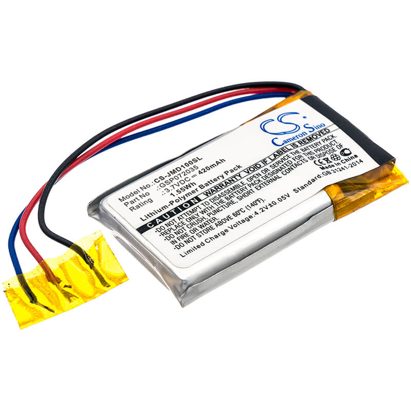 3.7V, 420mAh, Li-Polymer Battery fits Jbl, Go Ff, Jbl Go, 1.554Wh
