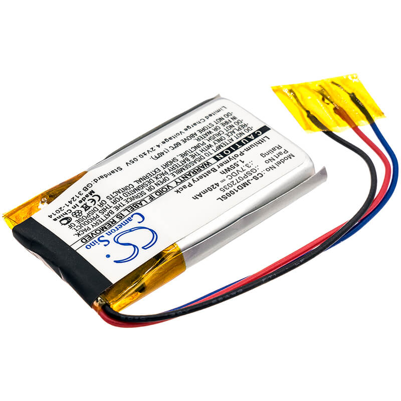 3.7V, 420mAh, Li-Polymer Battery fits Jbl, Go Ff, Jbl Go, 1.554Wh