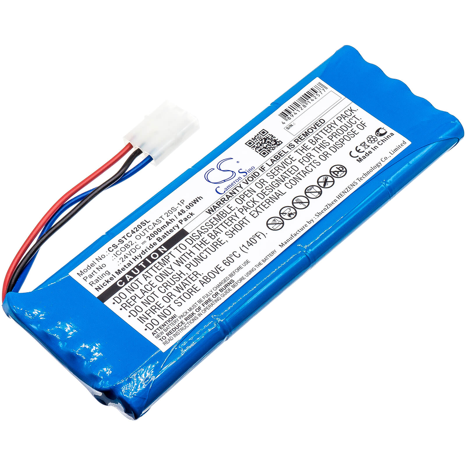 24V, 2000mAh, Ni-MH Battery fits Soundcast, Ico420, Ico421, 48Wh