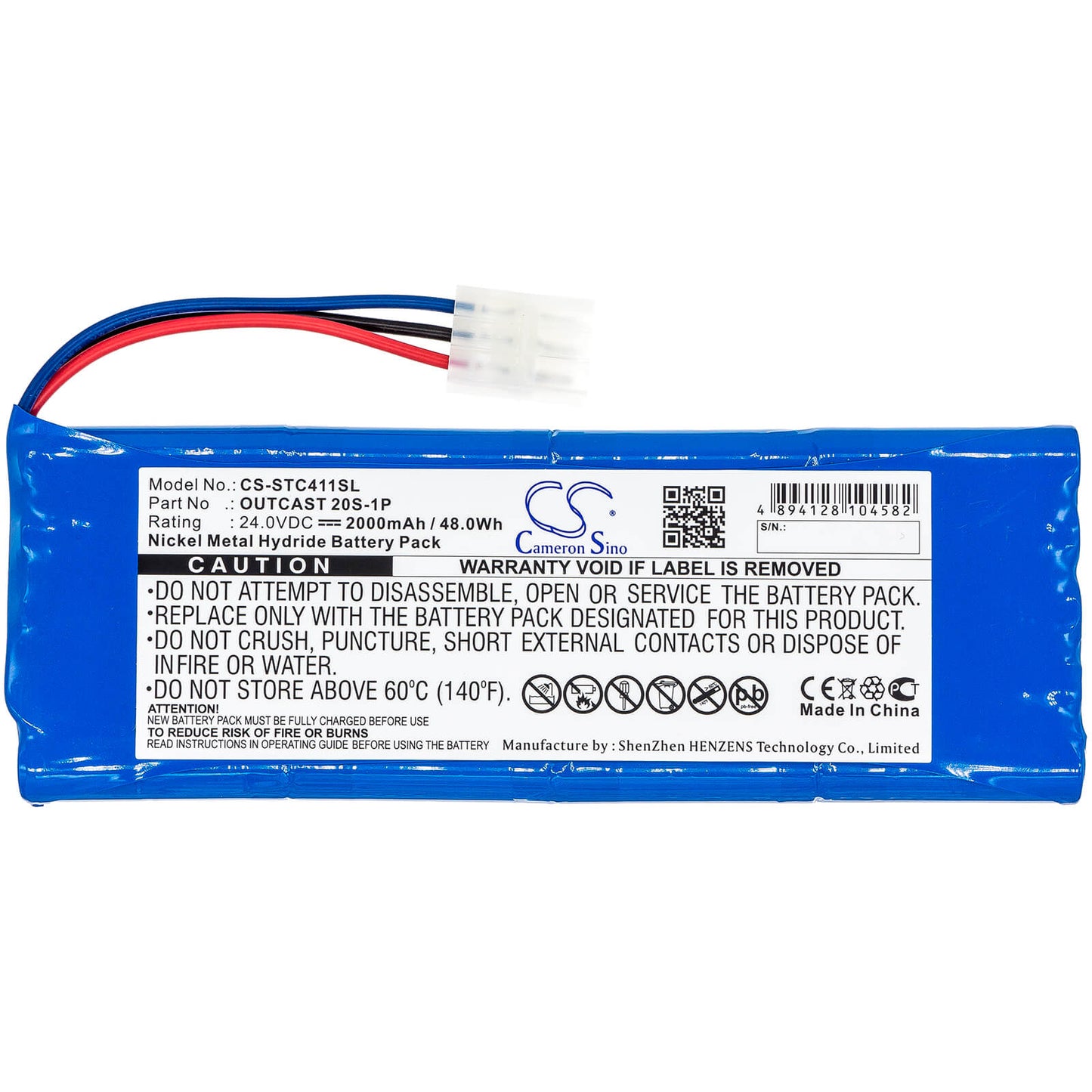 24.0V, 2000mAh, Ni-MH Battery fits Soundcast, Ico410, Ico410-4n, 48Wh