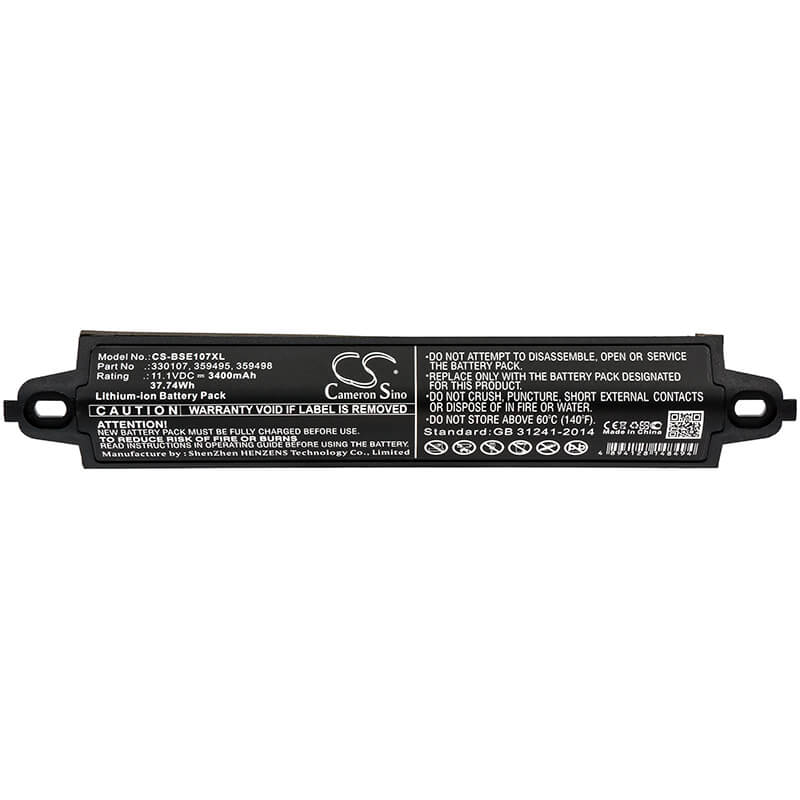 11.1V, 3400mAh, Li-ion Battery fits Bose, 404600, Soundlink, 37.74Wh