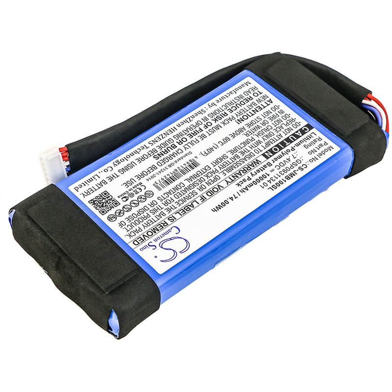 7.4V, 10000mAh, Li-Polymer Battery fits Jbl, Boombox, Jem3316, 74Wh