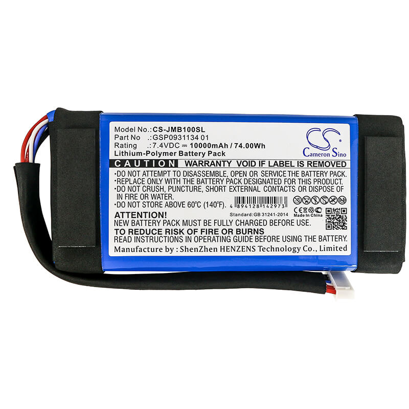 7.4V, 10000mAh, Li-Polymer Battery fits Jbl, Boombox, Jem3316, 74Wh