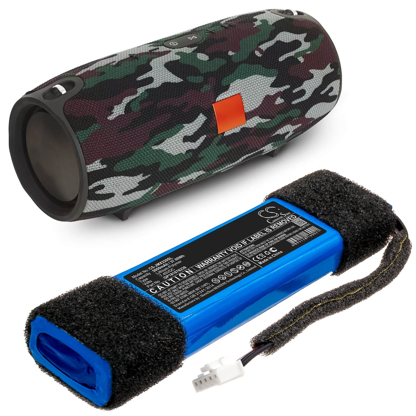 7.4V, 5000mAh, Li-Polymer Battery fits Jbl, Xtreme Special Edition, 37Wh