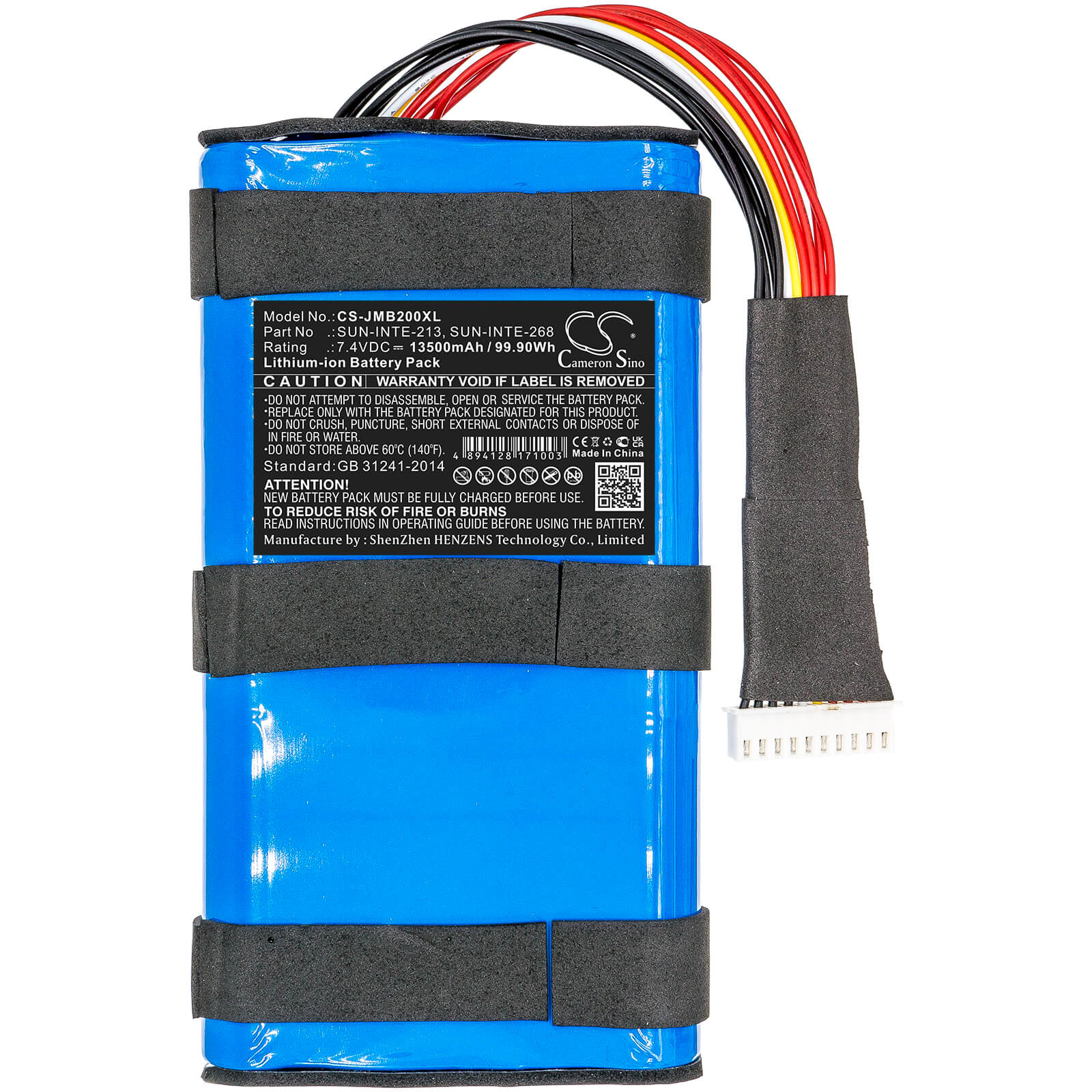 7.4V, 13500mAh, Li-ion Battery fits Jbl, Boombox 2, 99.9Wh