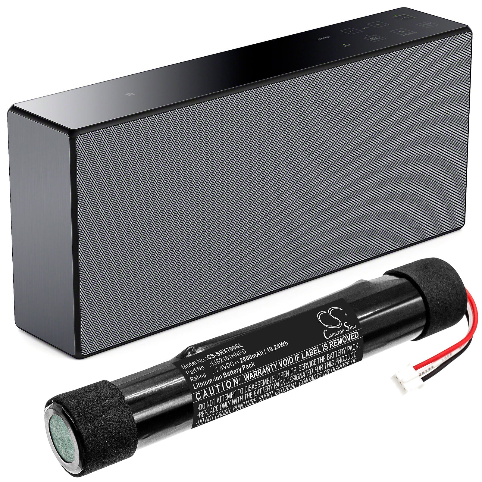 7.4V, 2600mAh, Li-ion Battery fits Sony, Srs-btx300, Srs-x7, 19.24Wh