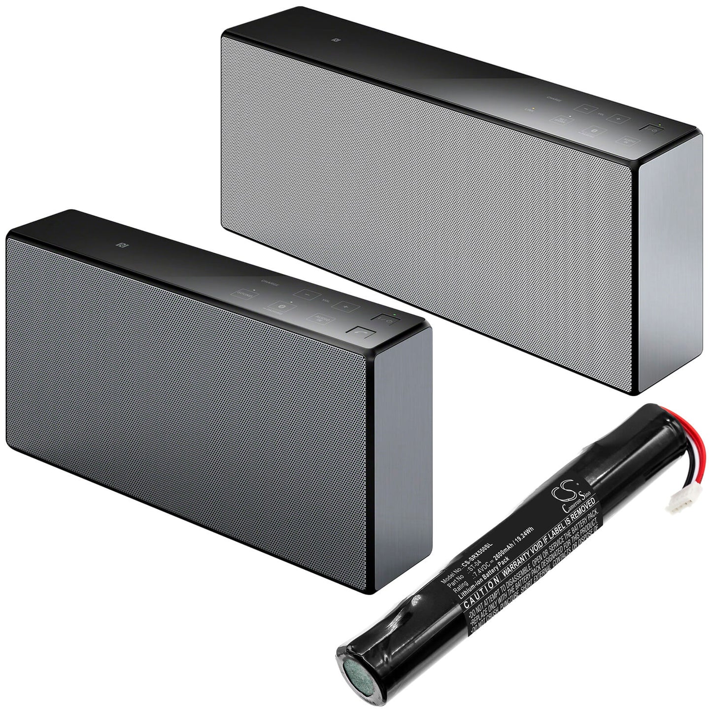 7.4V, 2600mAh, Li-ion Battery fits Sony, Srs-x55, Srs-x77, 19.24Wh