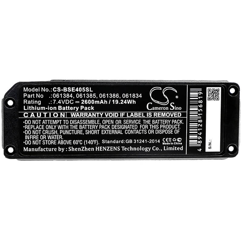 CS-BSE405SL, Speaker 7.4V, 2600mAh, Li-ion Battery fits Bose, 413295, Soundlink Mini, 19.24Wh