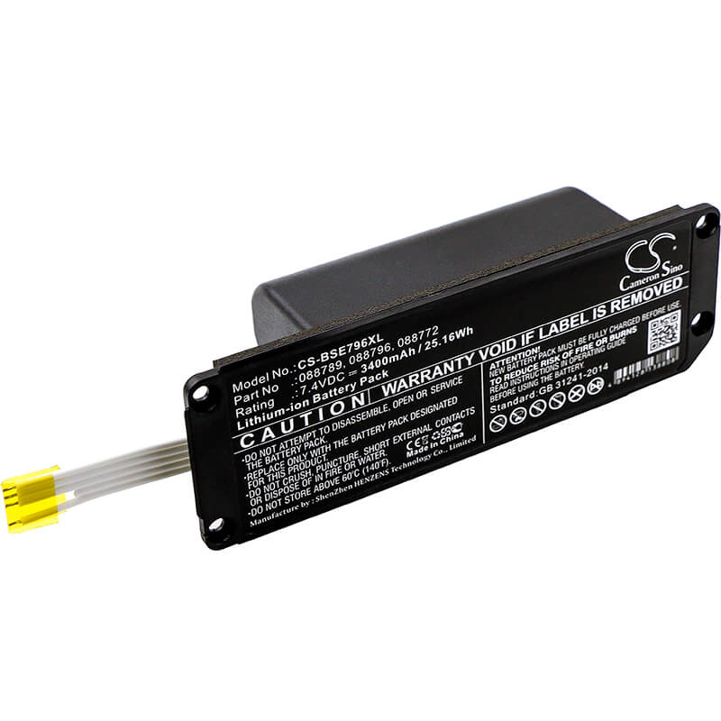 7.4V, 3400mAh, Li-ion Battery fits Bose, Soundlink Mini 2, 25.16Wh