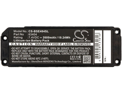 CS-BSE404SL, Speaker 7.4V, 2600mAh, Li-ion Battery fits Bose, 413295, Soundlink Mini, 19.24Wh