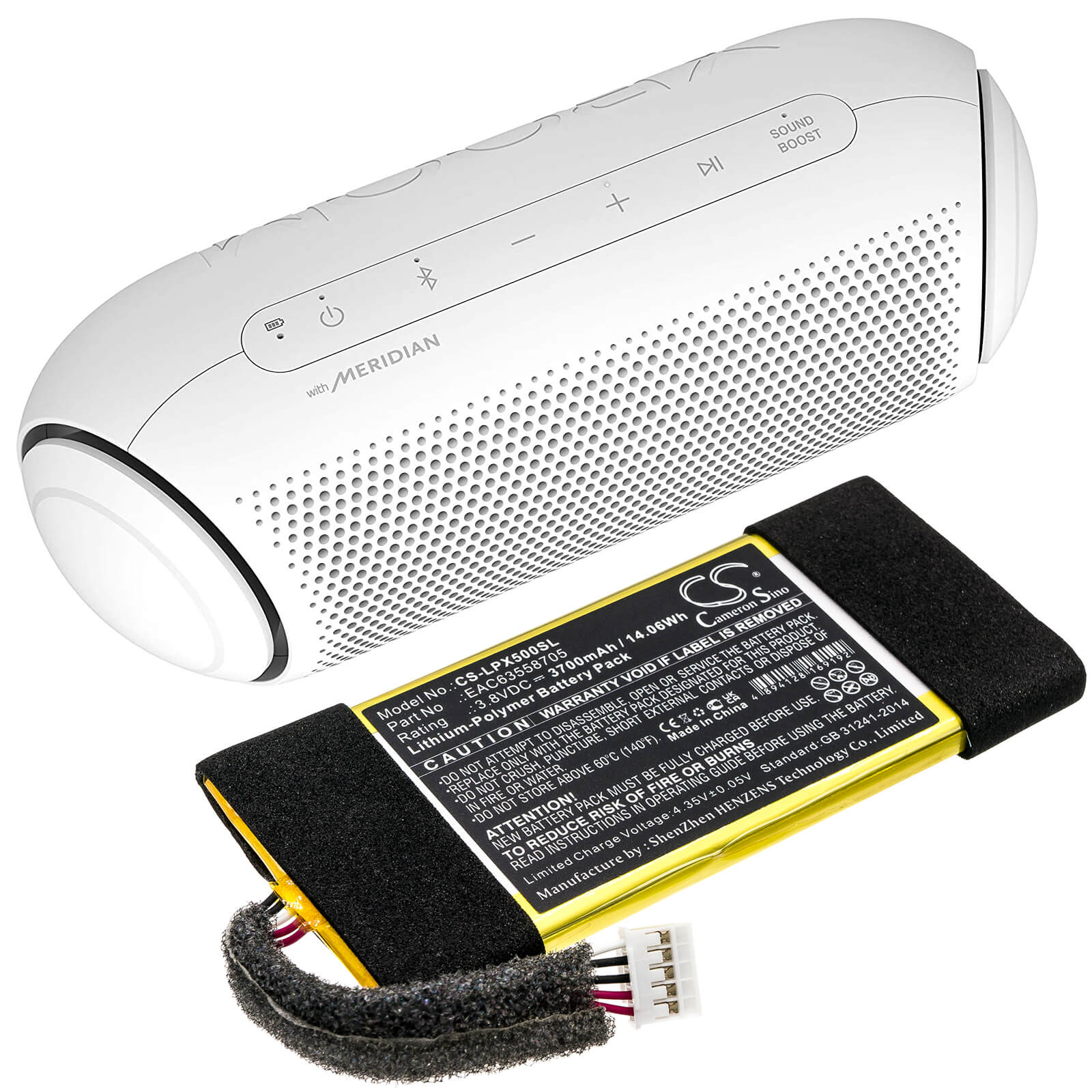 3.8V, 3700mAh, Li-Polymer Battery fits Lg, Xboom Go Pl5, 14.06Wh