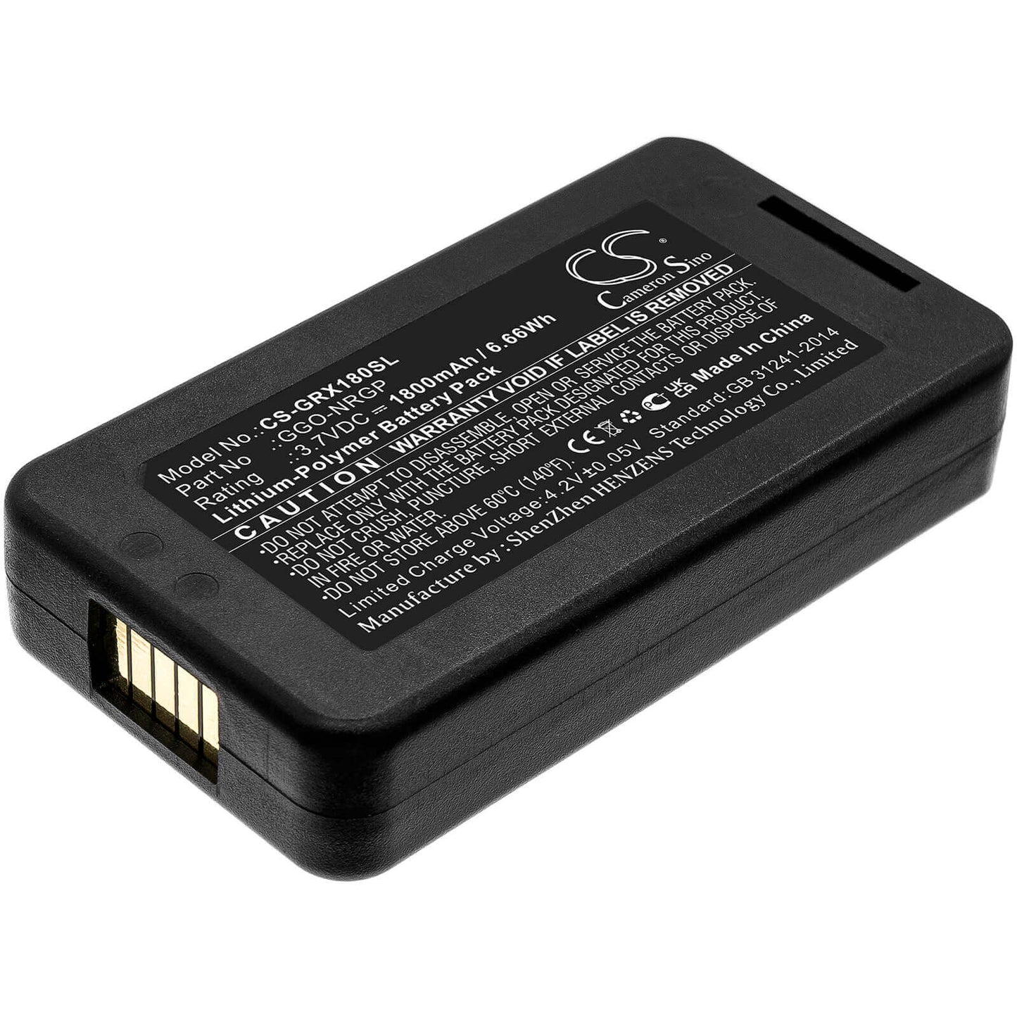 3.7V, 1800mAh, Li-Polymer Battery fits Green-go, Wbpx Wireless Beltpack, 6.66Wh
