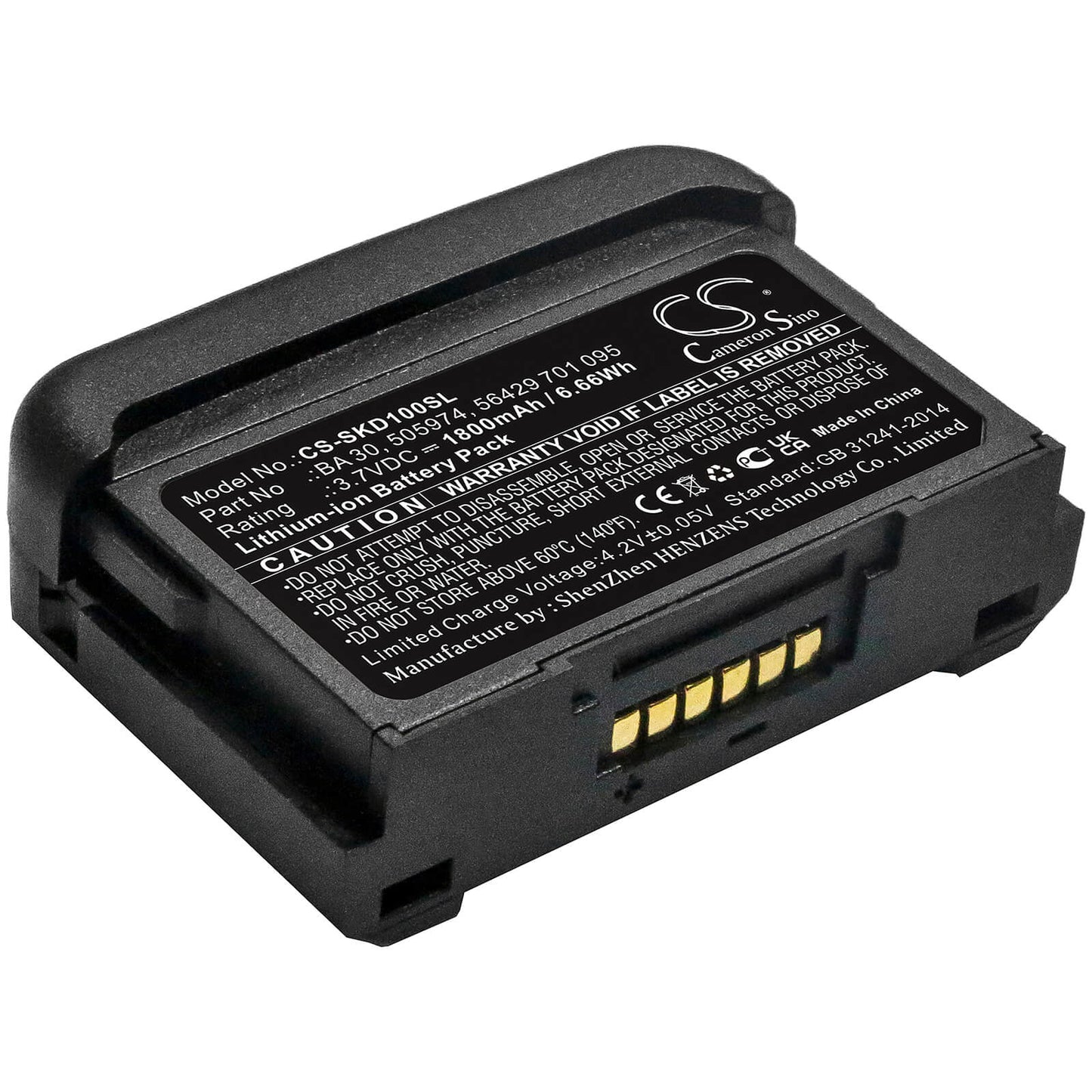 3.7V, 1800mAh, Li-ion Battery fits Sennheiser, Avx Bodypack Transmitter, Avx Sk Bodypack Transmitters, 6.66Wh