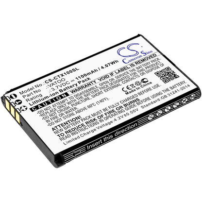 3.7V, 1100mAh, Li-ion Battery fits Contacta, Rf-rx1, Rf-trx, 4.07Wh