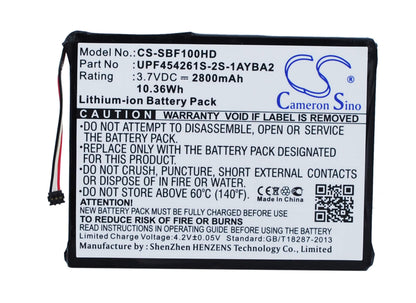 3.7V, 2800mAh, Li-ion Battery fits Seagate, 1ayba2, Stck1000100, 10.36Wh