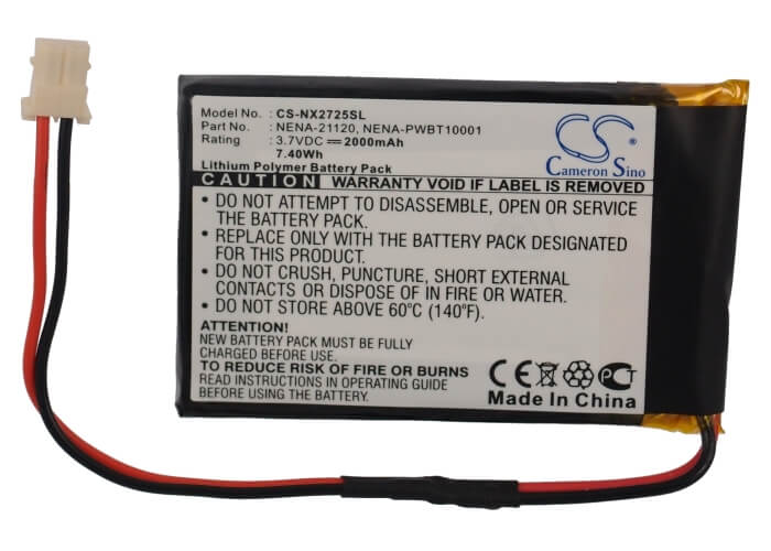 3.7V, 2000mAh, Li-Polymer Battery fits Nexto, Di Nd 2725, Di Nd2700, 7.4Wh