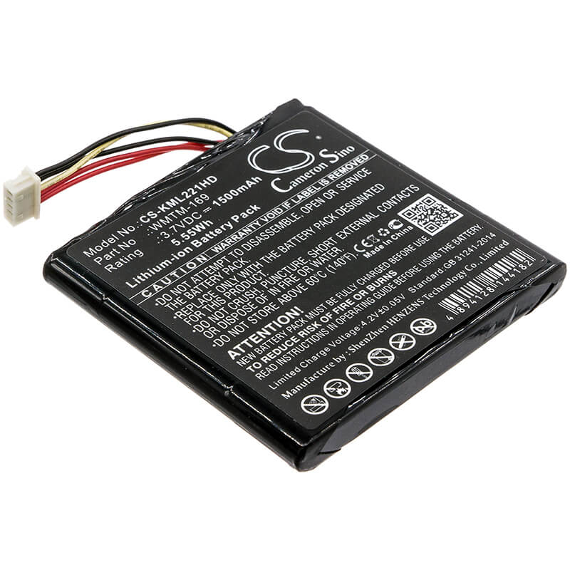 3.7V, 1500mAh, Li-ion Battery fits Kingston, Mlw221, 5.55Wh