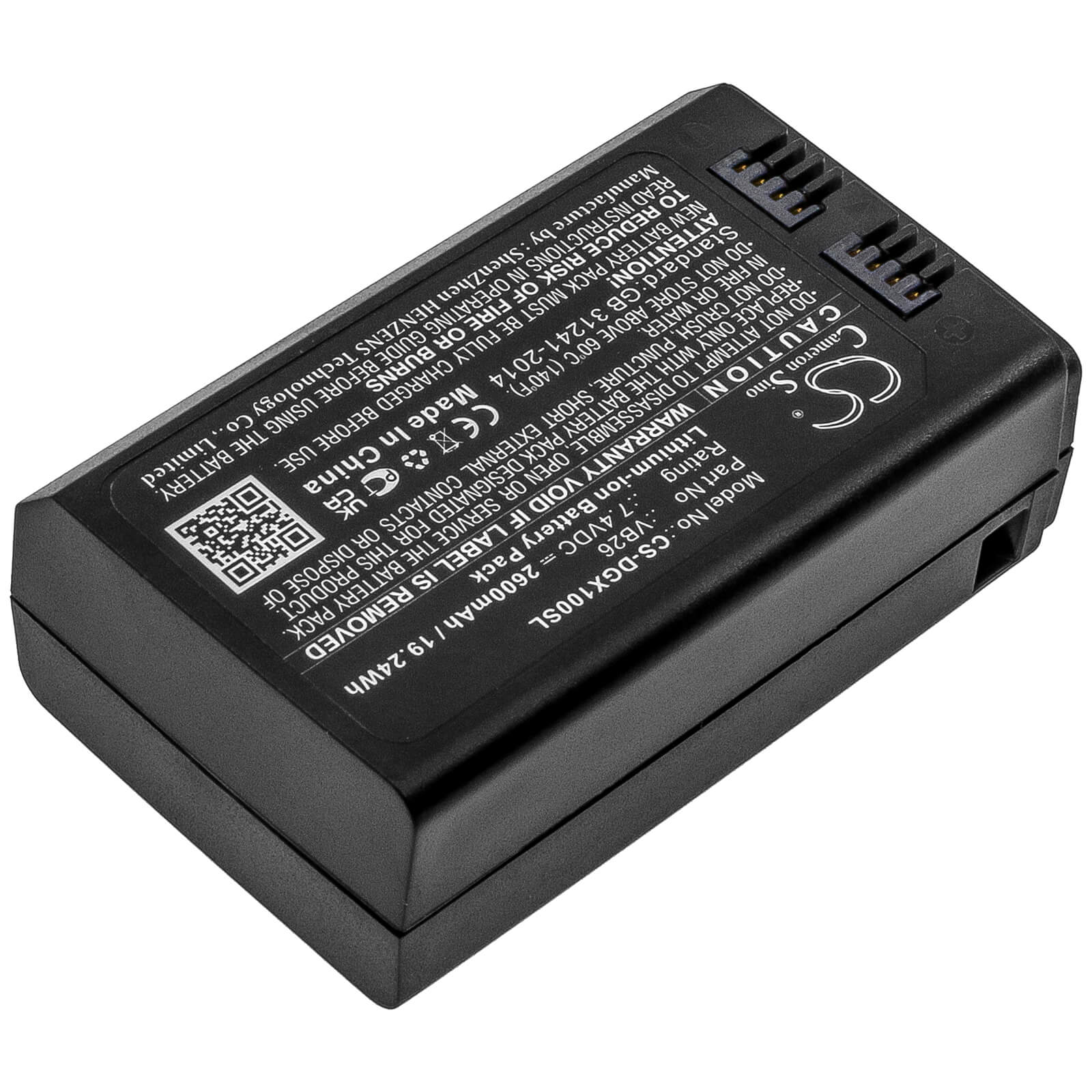 7.4V, 2600mAh, Li-ion Battery fits Godox, V1, 19.24Wh