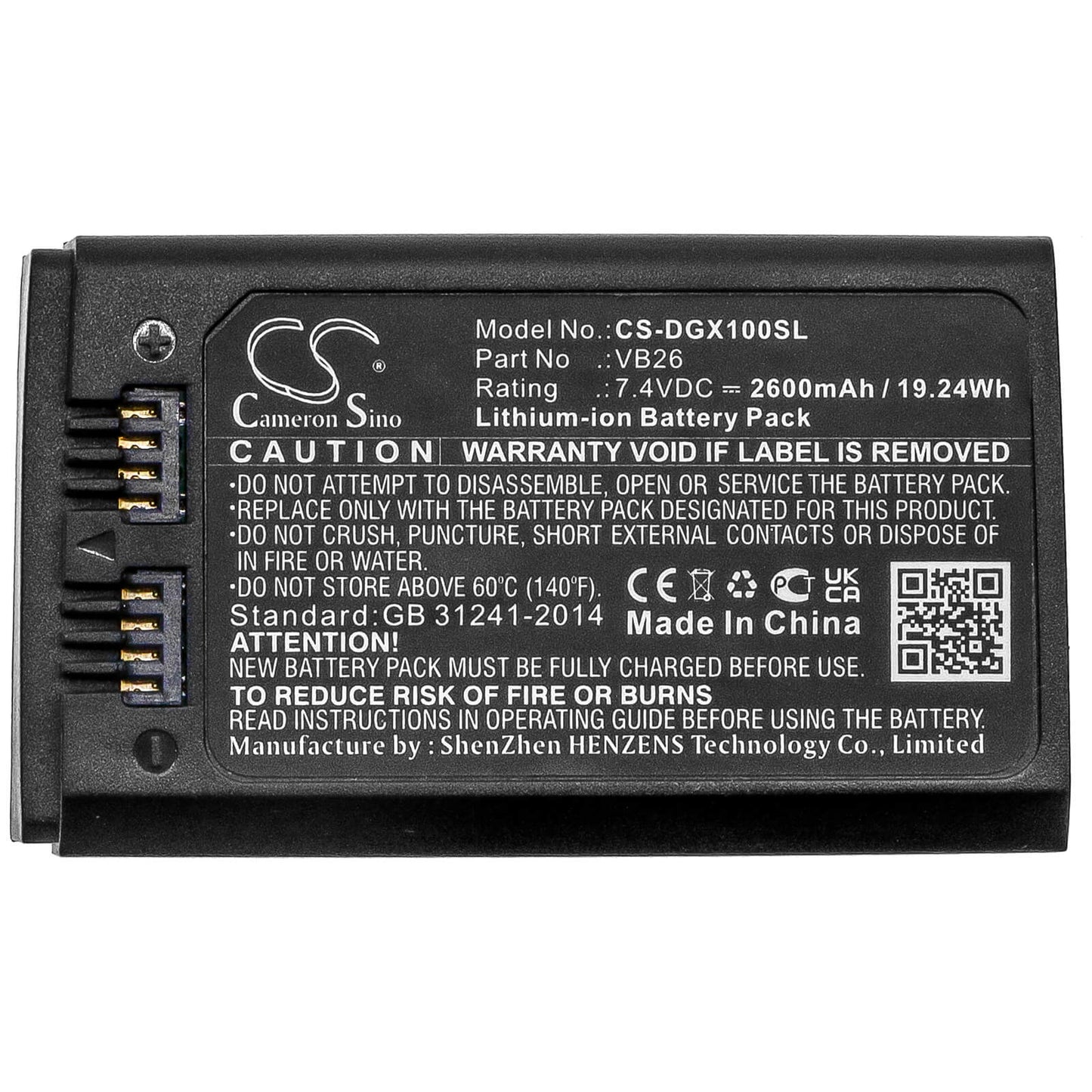 7.4V, 2600mAh, Li-ion Battery fits Godox, V1, 19.24Wh
